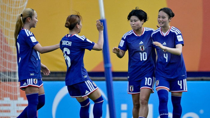 U20 nữ Nhật Bản dễ dàng giành vé vào bán kết Giải U20 nữ châu Á 2026 sau chiến thắng đậm 4-0 trước Việt Nam trên sân Pathum Thani (Thái Lan). Ảnh: AFC