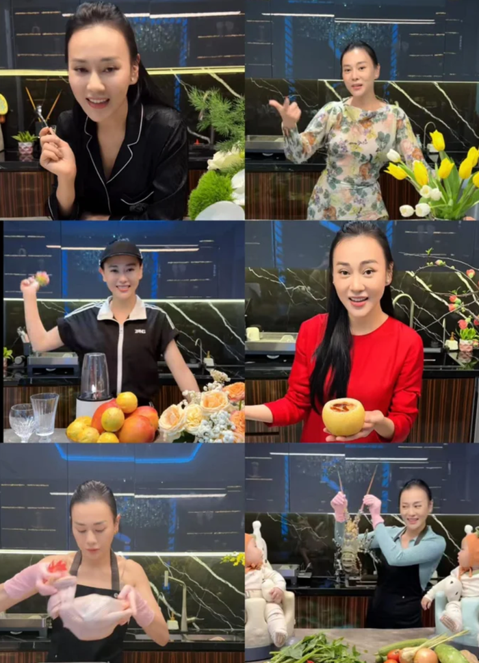 Phương Oanh tươi tắn trở lại với series nấu ăn sau thời gian dài vắng bóng. - Ảnh: FBNV&nbsp;