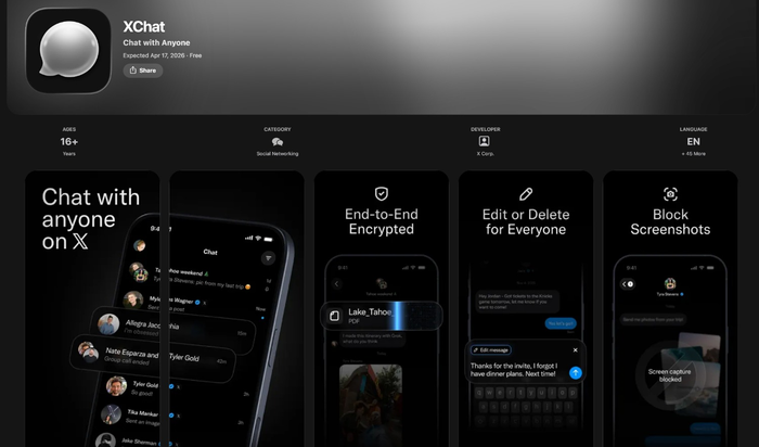XChat có mã hóa đầu cuối, cạnh tranh trực tiếp WhatsApp và Telegram.