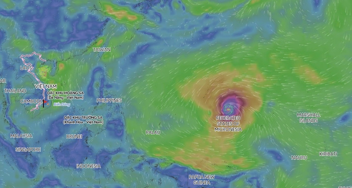 Bão Sinlaku đang mạnh lên thành cấp siêu bão. Ảnh: Hệ thống giám sát thiên tai