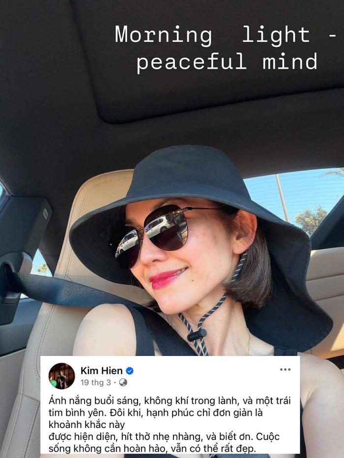Chia sẻ của nữ diễn viên trên trang cá nhân về hạnh phúc mới khiến cô cẩm thấy bình yên và biết ơn. - Ảnh chụp màn hình FBNV