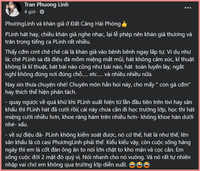 Phương Linh đáp trả khi bị chê 'hát hay cười, hát điệu' Ảnh 2