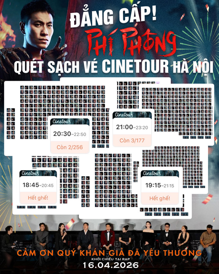 Các suất chiếu Phí Phông: Quỷ Máu Rừng Thiêng trong khuôn khổ cinetour tại Hà Nội đều đã “cháy vé”
