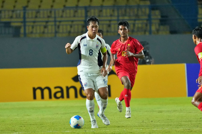 U17 Thái Lan đang rơi vào tình thế khó khăn tại giải U17 Đông Nam Á 2026 sau thất bại 0-1 trước U17 Myanmar. Ảnh: FAT