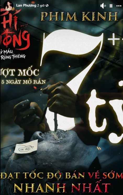 Lan Phương chia sẻ niềm vui cùng ê-kíp trên trang cá nhân