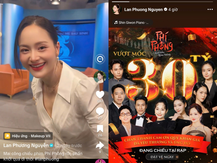 Nữ diễn viên thể hiện sự hào hứng khi phim tạo hiệu ứng tốt