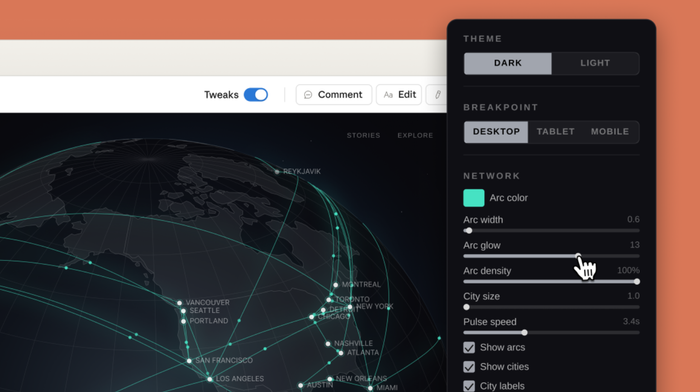 Người dùng có thể tiếp tục điều chỉnh màu sắc, kích thước chữ, hoặc yêu cầu Claude thêm nút chuyển chế độ tối (dark mode). Ảnh: Anthropic