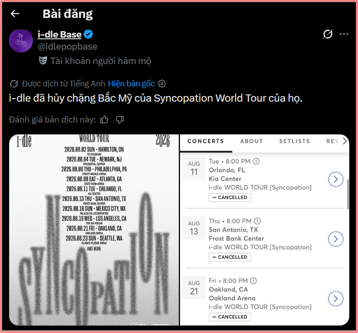 i-dle âm thầm hủy toàn bộ tour diễn không một lời giải thích, cộng đồng mạng phẫn nộ Ảnh 2