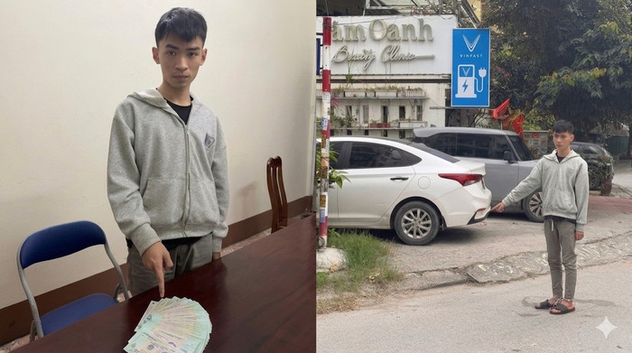 Đối tượng Lê Hồng Hải tại Cơ quan Công an và tại nơi thực hiện hành vi phạm tội.&nbsp;