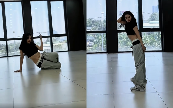 Trương Quỳnh Anh khoe eo thon, tự tin thể hiện vũ đạo quyến rũ. Ảnh chụp màn hình