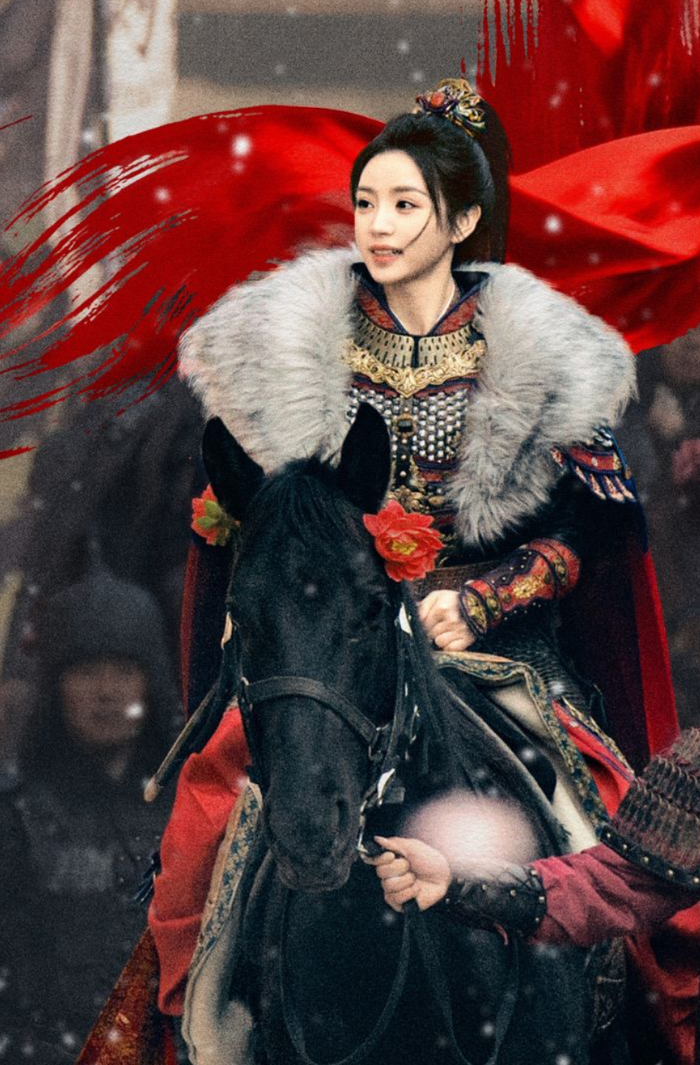 Tạo hình nữ tướng quân đầy bản lĩnh của Điền Hi Vi trong dự án phim Trục Ngọc đình đám. - Ảnh: Sohu