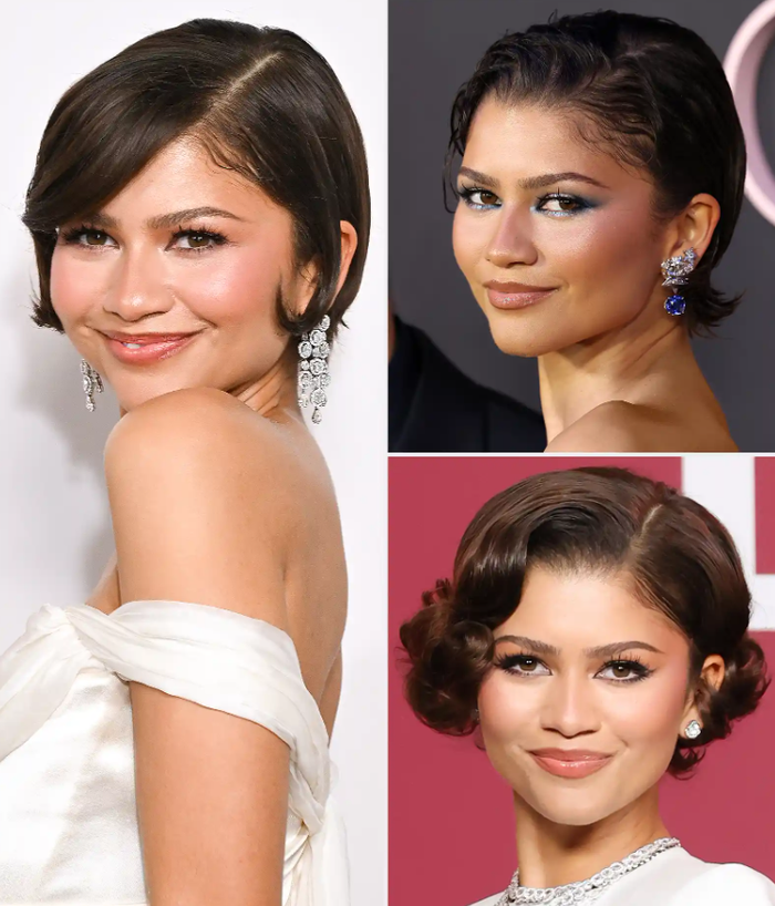Sau thời gian vắng bóng thảm đỏ, Zendaya trở lại ấn tượng với nhẫn ở ngón áp út và kiểu tóc mới trong tour quảng bá The Drama. Chuyên gia tóc Ursula Stephen tạo nên loạt biến tấu từ pixie-bob như sóng retro đến wet look cá tính, nhanh chóng định hình xu hướng mới.