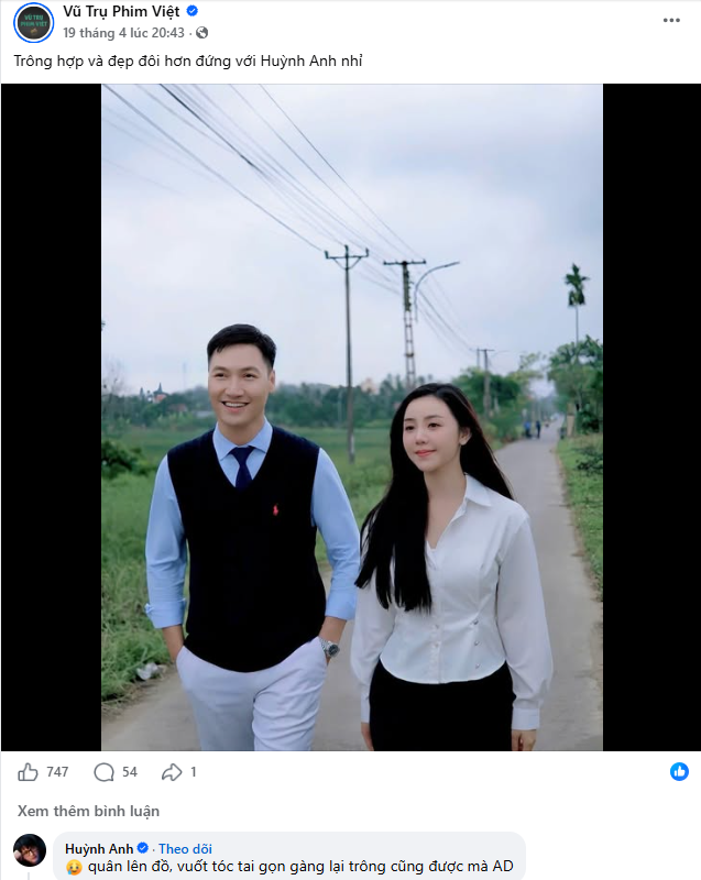 Phản hồi đầy hài hước của Huỳnh Anh trước nhận xét của khán giả.