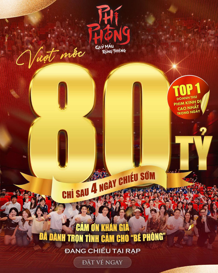Ekip đánh dấu cột mốc 80 tỷ đồng đầy ấn tượng của Phí Phông: Quỷ Máu Rừng Thiêng.&nbsp;