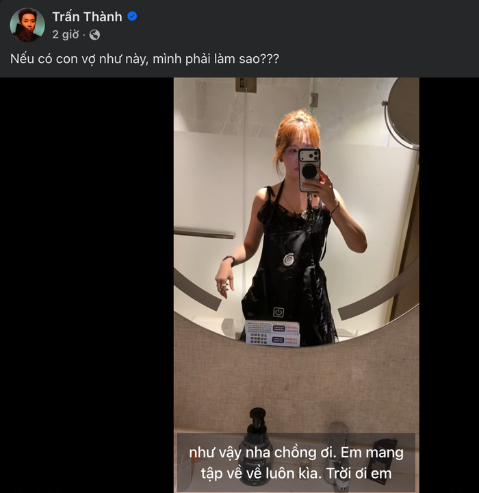 Trấn Thành gây chú ý với thái độ dành cho Hari Won trong bài đăng hóm hỉnh mới nhất.