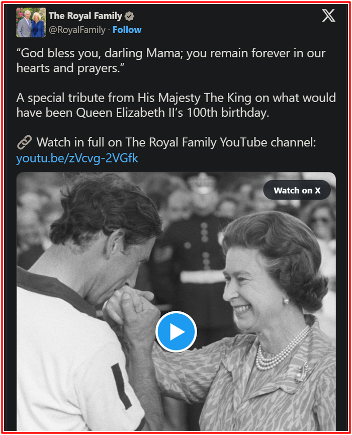 100 năm ngày sinh Nữ hoàng Elizabeth II, Vua Charles III xúc động tưởng nhớ 'người mẹ yêu quý' Ảnh 1