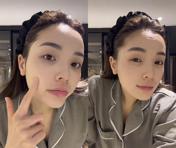 Người đẹp 9X tự tin để lộ mặt mộc, thậm chí còn quay cận cảnh.