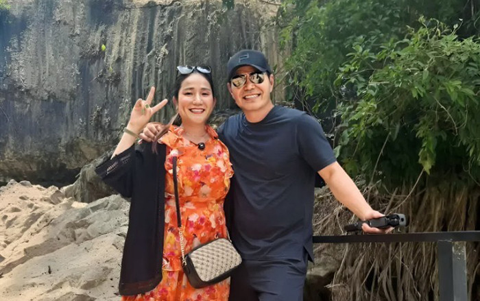 Trung Dũng và Cát Tường trong chuyến du lịch gần đây.