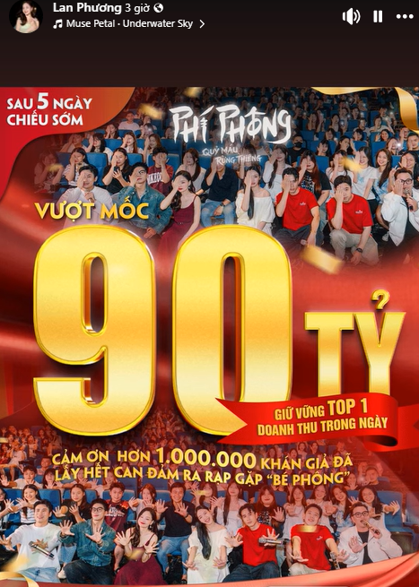 Lan Phương chia sẻ cột mốc mới trong sự nghiệp điện ảnh