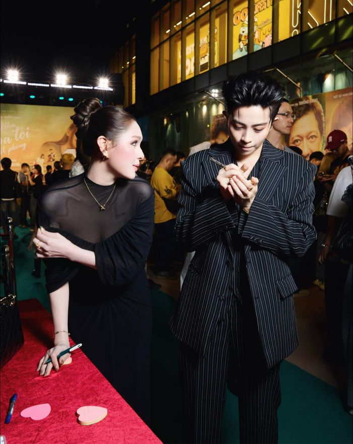 Xoài Non được Gil Lê hết mực chăm sóc, cưng chiều trong cuộc sống lẫn tại các sự kiện giải trí. Ảnh: FBNV