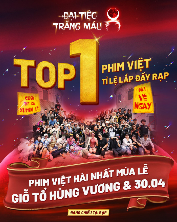 Đại Tiệc Trăng Máu 8 đạt thành tích top 1 phim Việt về tỷ lệ lấp đầy phòng vé.&nbsp;