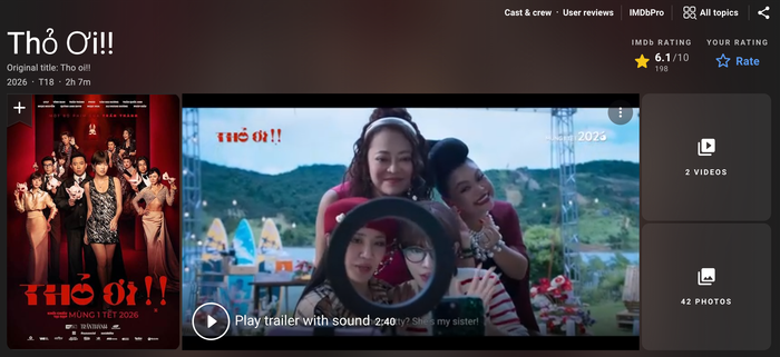 Điểm số của Thỏ Ơi!! trên IMDb (Ảnh: Chụp màn hình).