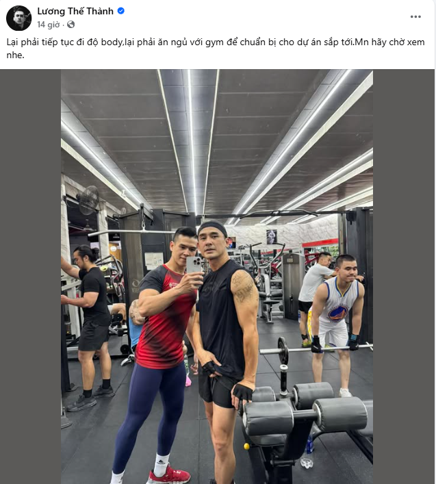 Lương Thế Thành đăng ảnh tập gym chuẩn bị dự án mới nhưng bình luận lại 'réo tên' nhân vật Hoàng Dũng.