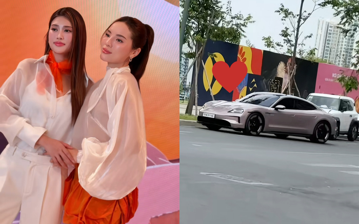 Kỳ Duyên đích thân lái xế hộp sang chảnh đưa Thiên Ân đi đến địa điểm diễn ra lịch trình công việc của cả hai. Ảnh chụp màn hình