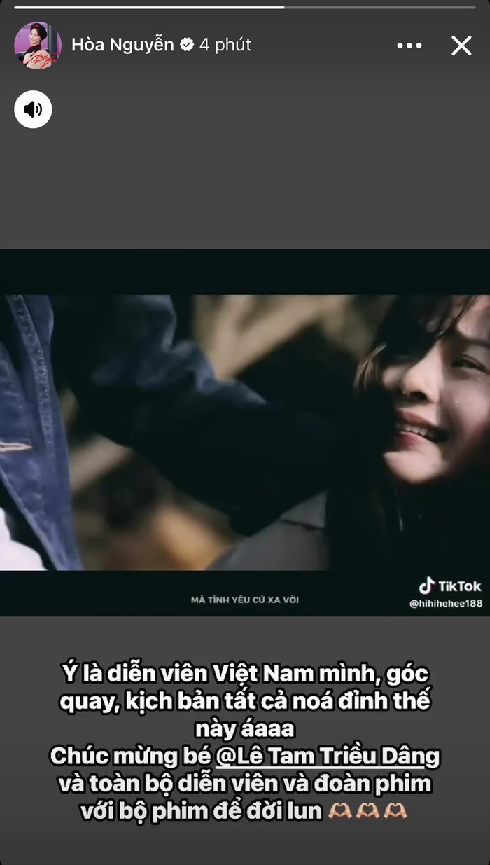 Hòa Minzy bày tỏ sự bất ngờ trước chất lượng tác phẩm.&nbsp;