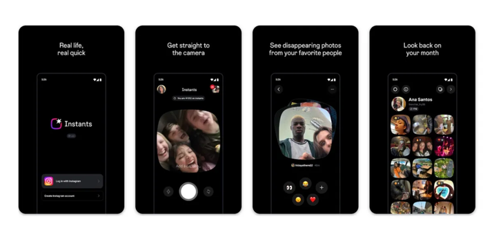 &nbsp;Instants cho phép người dùng chia sẻ những bức ảnh “biến mất” với bạn bè, chỉ xem được một lần và tồn tại trong 24 giờ. Ảnh: Google Play