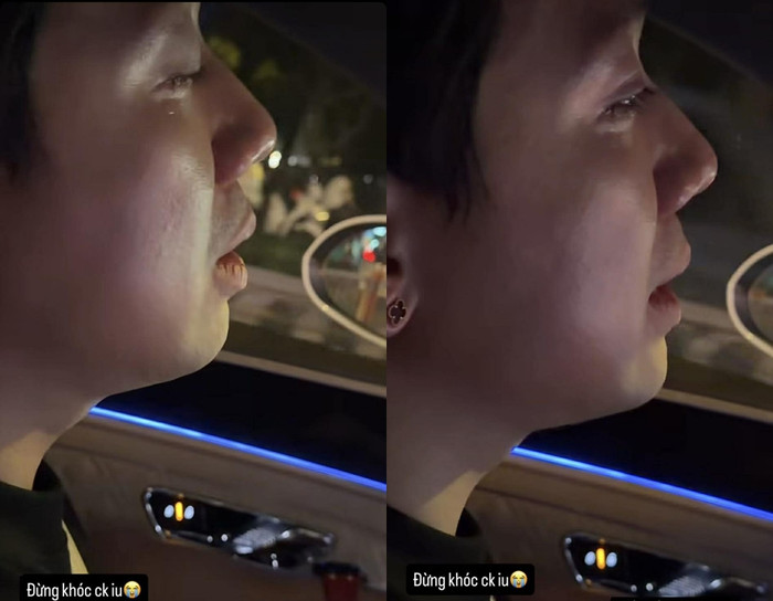 Trấn Thành bật khóc khi đi cùng vợ.