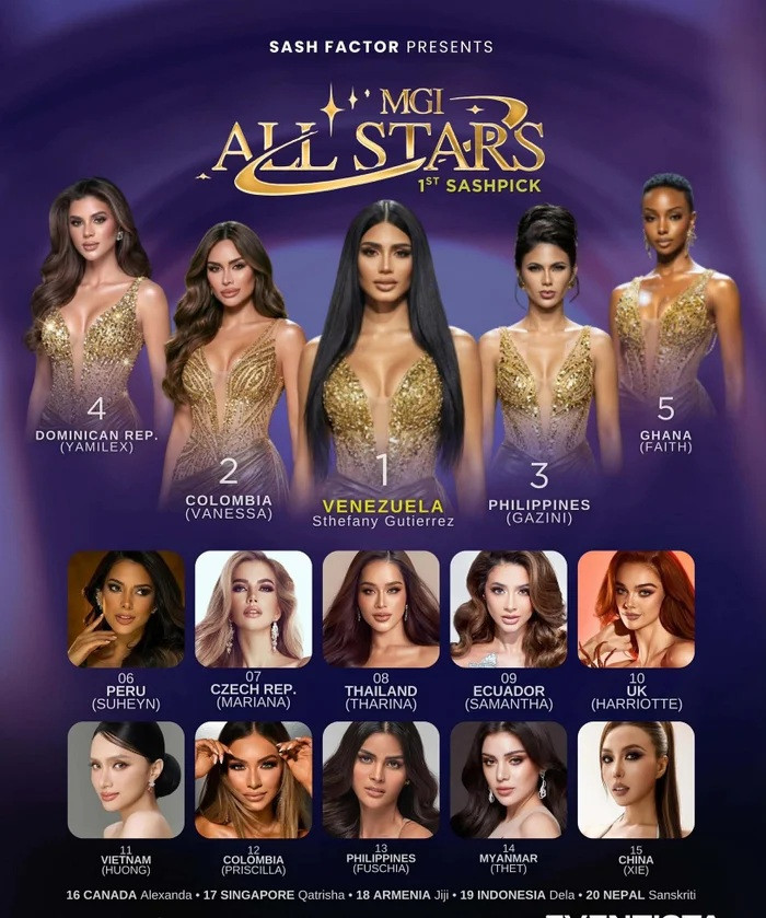 Sthefany Gutiérrez được chuyên trang Sash Factor dự đoán đăng quang Hoa hậu Hòa bình phiên bản All Stars.