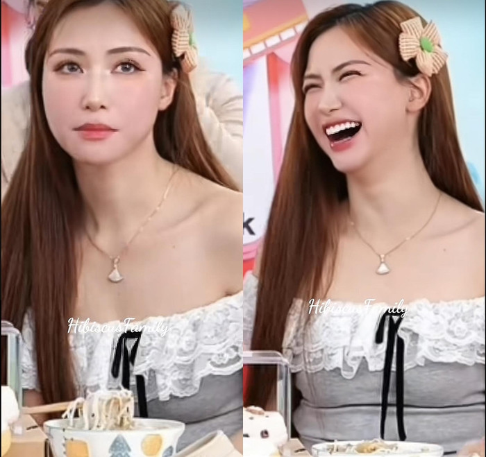 Hòa Minzy thưởng thức món bún bò vô cùng ngon lành ngay trên livestream. (Ảnh chụp màn hình từ TikTok Hibiscus Family)