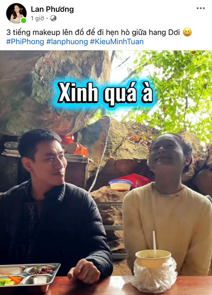 Lan Phương công khai “hẹn hò” tại Hang Dơi.&nbsp;