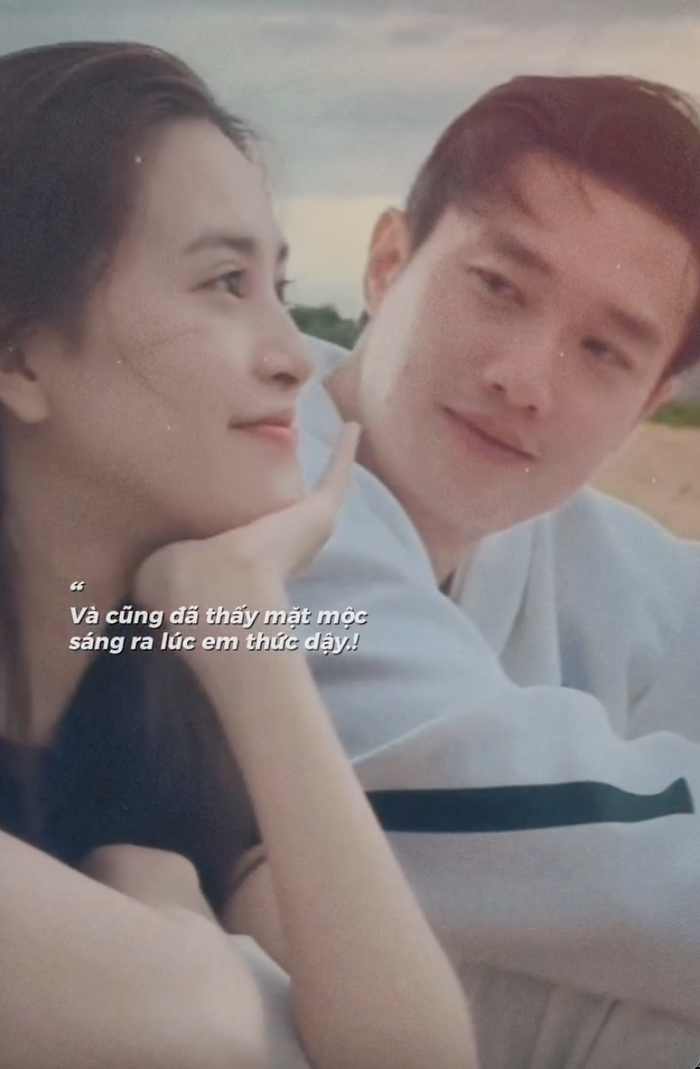 Khoảnh khắc cực tình tứ của Quốc Trường và Tiểu Vy (Ảnh: Chụp màn hình).