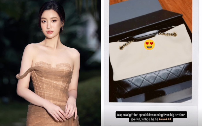 Đỗ Mỹ Linh thể hiện sự trân trọng khi nhận quà đặc biệt từ anh chồng. Ảnh: IGNV