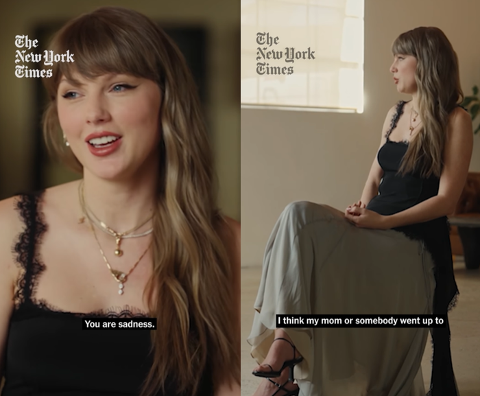 Taylor Swift trong video phỏng vấn trên The New York Times Magazine ngày 28/4. Ảnh: The New York Times Magazine