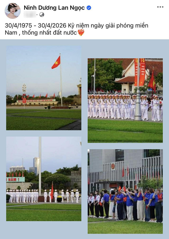 Ninh Dương Lan Ngọc chia sẻ khoảnh khắc thiêng liêng, tự hào trong ngày 30/4.