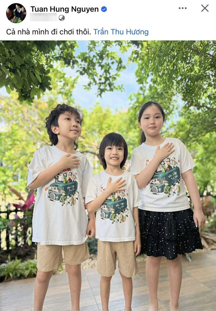 Tuấn Hưng đăng ảnh gia đình nhỏ cùng đi chơi lễ.