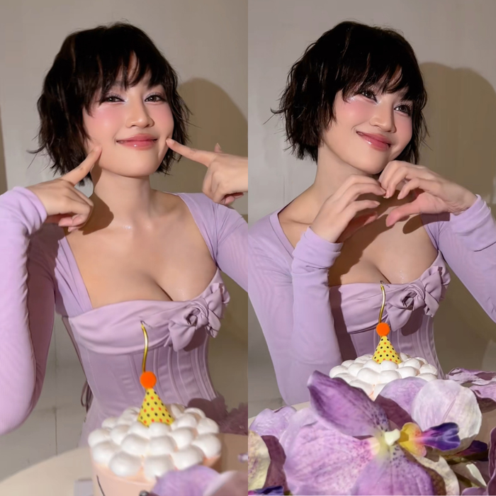 Diện mạo gợi cảm của Ninh Dương Lan Ngọc đã thu hút sự chú ý từ phía Thúy Ngân và khán giả. Ảnh chụp màn hình