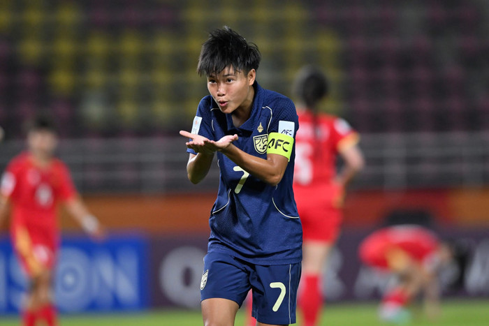 Khoảnh khắc ấn tượng nhất trong chiến thắng 4-1 của U20 nữ Thái Lan trước U20 nữ Việt Nam tại AFC U20 Women’s Asian Cup 2026 đến ở những giây cuối cùng của trận đấu. Ảnh: FAT
