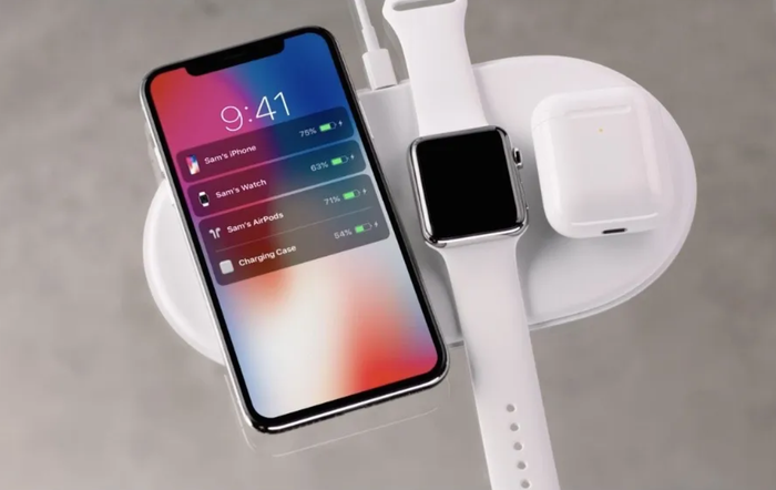 AirPower là tấm sạc dự kiến có thể nạp năng lượng cho điện thoại. Ảnh: Apple