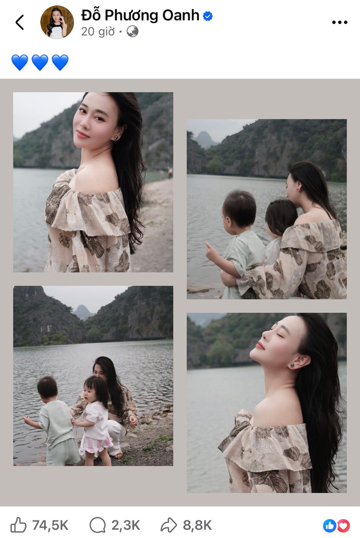 Sau quãng thời gian trở thành tâm điểm của những tranh luận trái chiều, Phương Oanh gần như không lên tiếng. Ảnh chụp màn hình