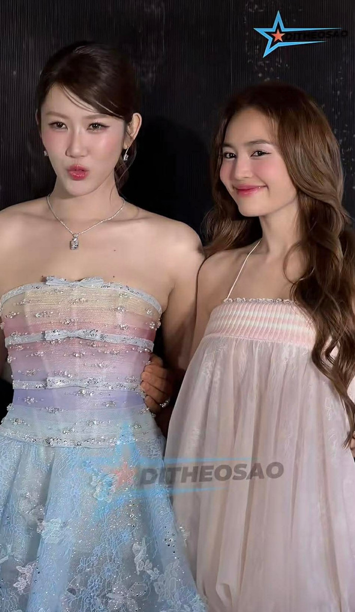 Lan Ngọc chúc mừng sinh nhật Thúy Ngân. (Ảnh chụp màn hình từ Tik Tok Đi theo sao)