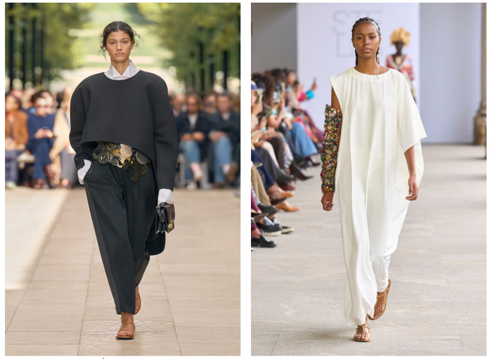 Những đôi sandal dây siêu mảnh từ Celine hay Alaïa tiếp tục khẳng định sức hút. Thiết kế nhẹ nhàng, tinh giản không chỉ phù hợp đi biển mà còn dễ dàng kết hợp nhiều phong cách khác nhau.&nbsp;