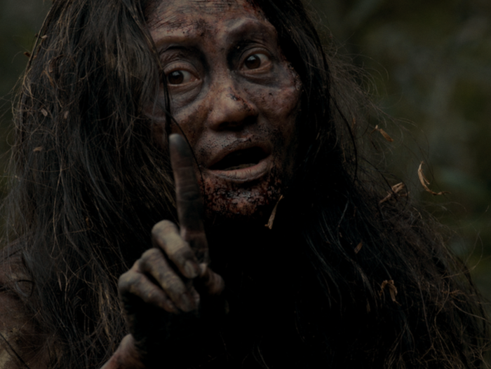 Tạo hình Thị Lam đầy khắc khổ và ám ảnh của NSƯT Hạnh Thúy trong siêu phẩm Tết Ở Làng Địa Ngục. - Ảnh: NSX