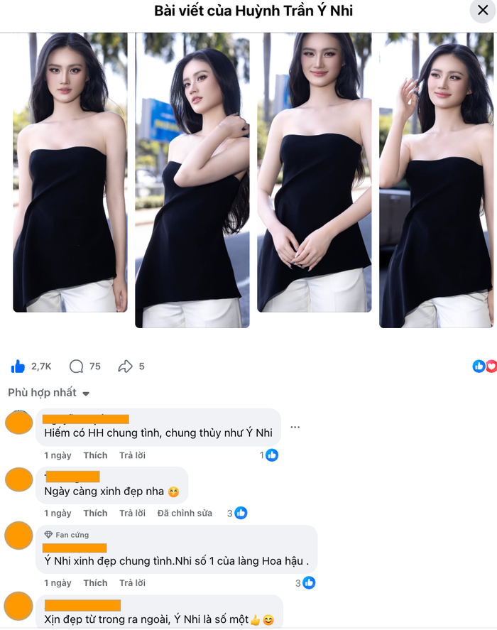 Nhiều khán giả phản ứng tích cực dành cho Hoa hậu Ý Nhi. Ảnh: FBNV&nbsp;