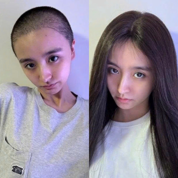 Kim Tử Hàm gây sốc với diện mạo cạo trọc đầu. (Ảnh: Sohu)