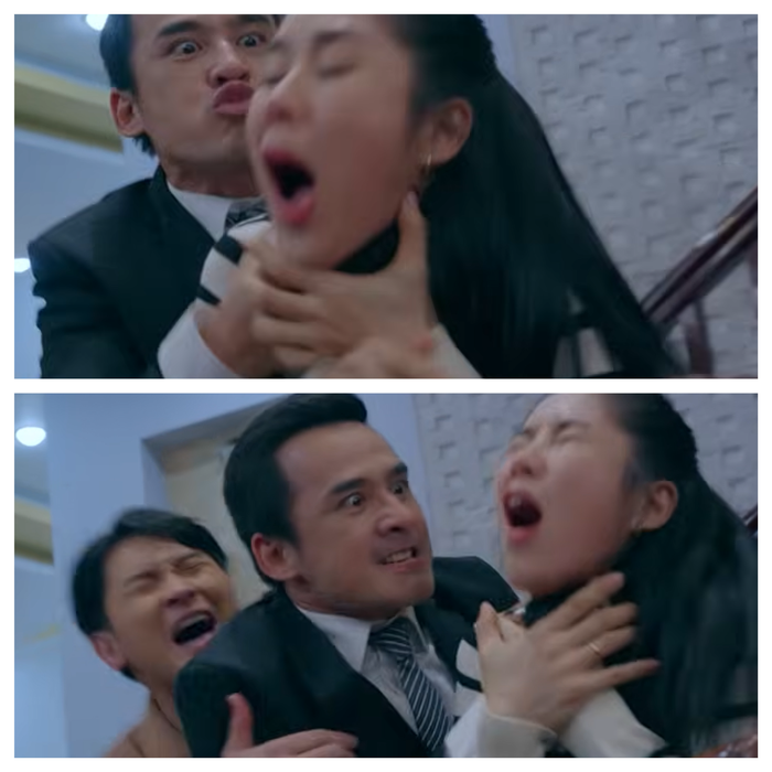 &nbsp;Dũng đã có hành động tác động vật lý với vợ, khiến Thanh Mai lĩnh trọn cú tát oan uổng. &nbsp;