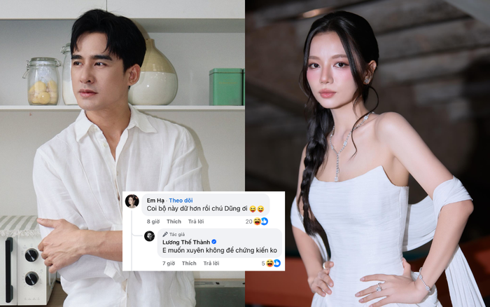 Lương Thế Thành và Hạ Anh vui vẻ bình luận qua lại trước thông tin nam diễn viên nhận thêm dự án mới. Ảnh: FBNV